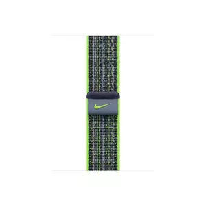 Curea Smartwatch Apple pentru Apple Watch 41mm Bright Green/Blue Nike Sport Loop imagine