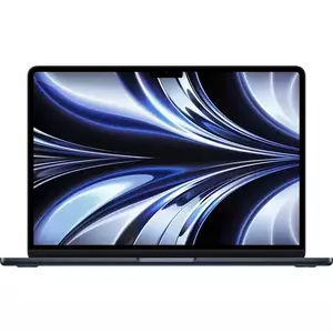 Notebook Apple MacBook Air 13 (2022) 13.6" Apple M2 8-core GPU 8-core RAM 8GB SSD 256GB Tastatura RO Midnight Black imagine