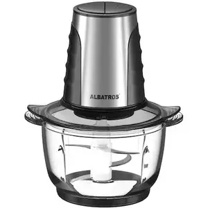 Tocator Albatros TC500X, Putere 500W, 2 Viteze, 2 Cutite Duble Detasabile, Negru/Inox imagine