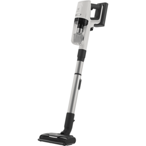 Aspirator vertical Electrolux Ultimate 800, 25, 2 V, 150 AW, ecran LCD, 3 viteze + AUTO, 0, 4 l, tub inox telescopic, 99, 99% eficienta filtrare, autonomie 60 min, perie electrica cu LED, perie pentru saltele, stand incarcare pe podea, Alb imagine