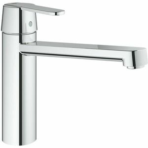 Baterie bucatarie Grohe, Chrome, Get, monocomanda, pipa medie, tip L, cartus ceramic, pivotanta, limitator, crom imagine