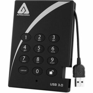 Hard Disk extern Apricorn A25-3PL256-1000, Aegis Padlock, USB 3.0, 1 TB, 2.5'', negru imagine