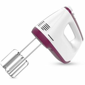 Mixer de mana Heinner HM-400BG, putere: 400w, 2 teluri si 2 carlige din inox, 6 viteze + turbo, self stand, alb/burgundy imagine