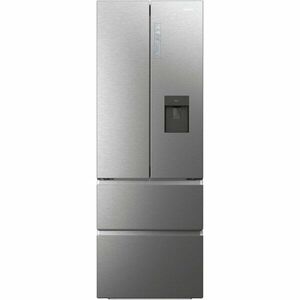 Combina frigorifica Haier HFR7720DWMP, 477 litri, No Frost, Air Surround, Humidity Zone, My Zone, Dozator apa, SuperCooling, SuperFreezing, Raft sticle , Clasa D, H 201 cm, Inox imagine