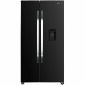 Side by side Fram FSBS-HM440NFBKWDE++, Full No Frost, Inverter, dozator de apa, clasa E, display LED cu control touch, 439L, lumina LED, H 177cm, Negru imagine