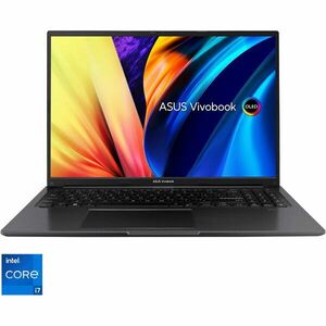 Laptop ASUS Vivobook 16 OLED X1605ZA cu procesor Intel® Core™ i7-1255U pana la 4.70 GHz, 16'', 3.2K, OLED, 16GB, 512GB SSD, Intel Iris Xe Graphics, No OS, Black imagine