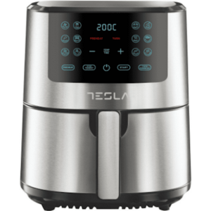 Friteuza aer cald Tesla AF501BX , 5 L, 1300W, Panou digital, 12 programe, Inox imagine