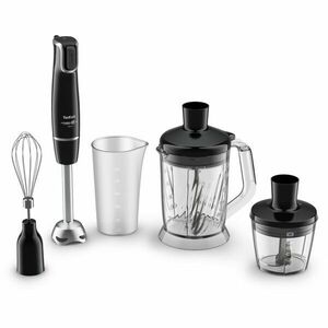 Mixer vertical Tefal InfinyForce HB94L830, 1000 W, 5 accesorii, pahar de masurat 800ml, capacitate tocator 500ml, Tehnologia Powelix, inox, negru imagine