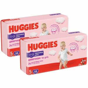 Pachet Scutece chilotel Huggies Pants Girl nr 5, 12-17 kg, 104 buc imagine