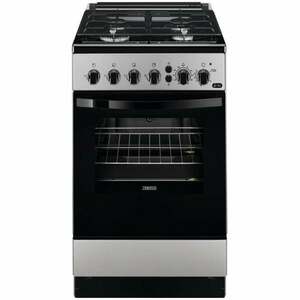 Aragaz Zanussi ZCG512K1SA, Gaz, 4 arzatoare, Grill, Aprindere electrica, 55 l, 50 cm, Argintiu imagine