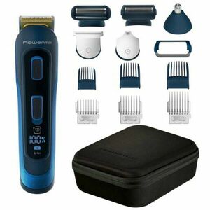 Aparat de tuns parul si barba Rowenta Selectium 14 in 1 TN9460F4, 6 piepteni reglabili, 32 de setari, accesoriu ras barba si parul corporal, accesoriu nas&urechi, lama de precizie pentru barba, husa, autonomie 120 min, wet&dry, negru/albastru imagine