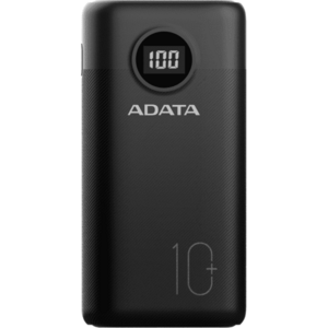 Acumulator extern ADATA 10000mAh, Quick Charge 3.0 + PD 22.5W, 2 x USB &amp, 1 x USB-C, P10000QCD 10.000 mAh, Total 3A, Negru imagine