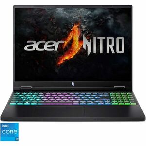 Laptop Acer Nitro 16 AN16-73-5075 cu procesor Intel® Core™ i5-14450HX pana la 4.8 GHz, 16.0'', WUXGA 165Hz, IPS, 16GB DDR5 RAM, 1TB SSD, NVIDIA® GeForce RTX™ 4050 6GB GDDR6, No OS, Obsidian Black imagine