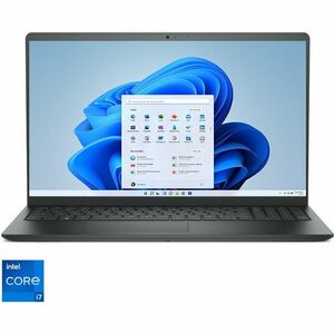 Laptop DELL 15.6'' Vostro 3520 (seria 3000), FHD 120Hz, Procesor Intel® Core™ i7-1255U (12M Cache, up to 4.70 GHz), 16GB DDR4, 512GB SSD, Intel Iris Xe, Win 11 Home, Carbon Black, 3Yr ProSupport imagine