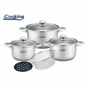 Set gatit din inox, 8 PIESE, Baza inductie, VICTORIA imagine