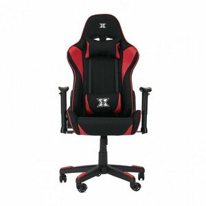 Scaun gaming X by Serioux, Torin, ajustabil, material textil, negru si rosu imagine