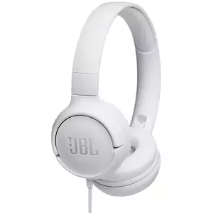 Casti On Ear JBL Tune 500, Cu fir, Alb imagine