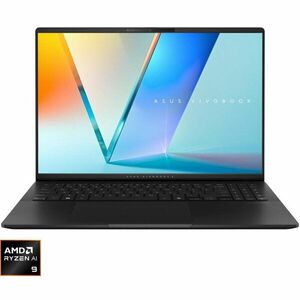 Laptop ASUS 16'' Vivobook S 16 OLED M5606WA, 3.2K 120Hz, Procesor AMD Ryzen™ AI 9 365 (24M Cache, up to 5.0 GHz), 24GB LPDDR5X, 1TB SSD, AMD Radeon 880M, No OS, Neutral Black imagine