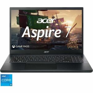 Laptop Acer Gaming 15.6'' Aspire 7 A715-76G, FHD IPS, Procesor Intel® Core™ i5-12450H (12M Cache, up to 4.40 GHz), 16GB DDR4, 1TB SSD, GeForce RTX 3050 4GB, No OS, Black imagine