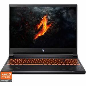 Laptop Acer Gaming 16'' Nitro V16 ANV16-41, WUXGA IPS 165Hz, Procesor AMD Ryzen™ 7 8845HS (16M Cache, up to 5.10 GHz), 16GB DDR5, 512GB SSD, GeForce RTX 4050 6GB, No OS, Obsidian Black imagine