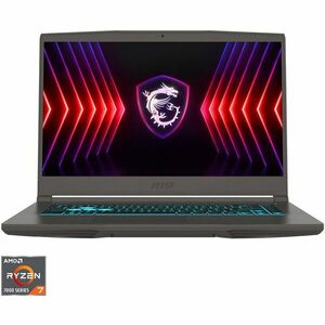 Laptop MSI Gaming 15.6'' Thin A15 B7VF, FHD 144Hz, Procesor AMD Ryzen™ 7 7735HS (16M Cache, up to 4.75 GHz), 16GB DDR5, 1TB SSD, GeForce RTX 4060 8GB, Free DOS, Cosmos Gray imagine