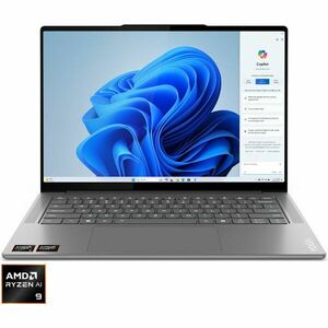 Laptop Lenovo Yoga Pro7 14ASP9 cu procesor AMD Ryzen™ AI 9 365 pana la 5.0GHz, 14.5'', OLED, 32GB LPDDR5x, 1TB SSD, AMD Radeon™ 880M Graphics, Win 11 Home, Luna Grey, 3y on-site Premium Care imagine