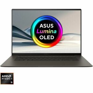 Laptop ASUS Zenbook S OLED UM5606WA cu procesor AMD Ryzen™ AI 9 365 pana la 5.0 GHz, 16'', 3K, OLED, 120Hz, 24GB LPDDR5X, 1TB SSD, AMD Radeon™ 880M Graphics, Windows 11 Pro, Zumaia Gray imagine