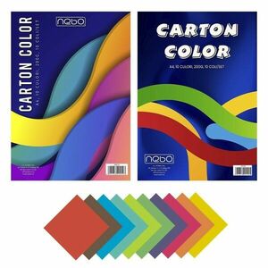 Carton color A4, 10 culori, 200 g/mp, aspect mat, set 10 buc/set imagine