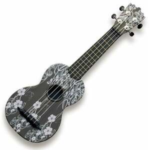 Pasadena WU-21F7-BK Floral Black Ukulele soprano imagine