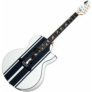 Schecter DJ Ashba Acoustic SW Alb Satinat Chitară electro-acustică Jumbo imagine