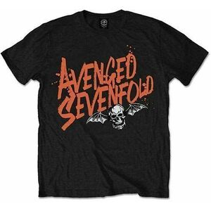 Avenged Sevenfold Tricou Orange Splatter Unisex Black S imagine