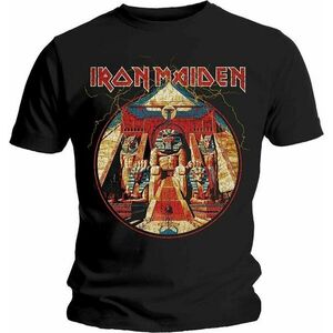 Iron Maiden Tricou Powerslave Lightning Circle Unisex Black S imagine