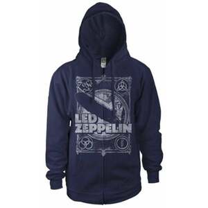 Led Zeppelin Hoodie Vintage Print LZ3 Navy S imagine