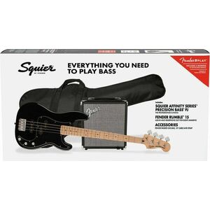 Fender Squier Affinity Series Precision Bass PJ Pack MN Black Bas electric imagine