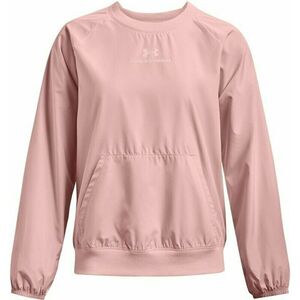 Under Armour UA Rush Woven Crew Retro Pink/White L Hanorac pentru fitness imagine