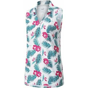 Puma Cloudspun Paradise Sleeveless Bright White/Festival Fuchsia S Tricou polo imagine