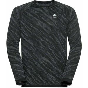 Odlo The Blackcomb Light Base Layer Men's Black/Space Dye L Tricou cu mânecă lungă pentru alergare imagine