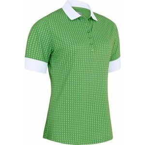 Callaway Women Above The Elbow Sleeve Printed Button Bright Green XS Tricou polo imagine