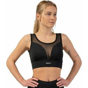 Nebbia Black Mesh Design Sports Bra "Breathe" Black S Lenjerie de fitness imagine