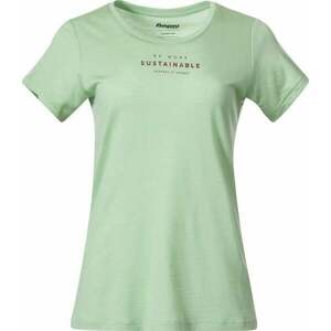 Bergans Graphic Wool Tee Women Light Jade Green/Chianti Red L Tricou imagine