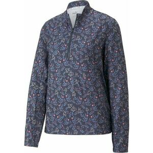 Puma Micro Floral Cloudspun 1/4 Zip Navy Blazer L Hanorac imagine