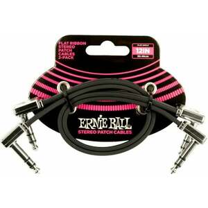 Ernie Ball Flat Ribbon Stereo Patch Cable 30 cm Oblic - Oblic Cablu patch imagine