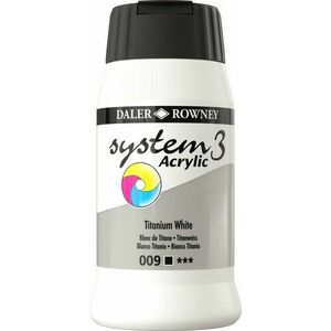 Daler Rowney System3 Vopsea acrilică Alb Titanium 500 ml 1 buc imagine