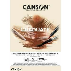 Canson Pad Graduate Mixed Media A3 220 g Natural Carnete de Schițe imagine