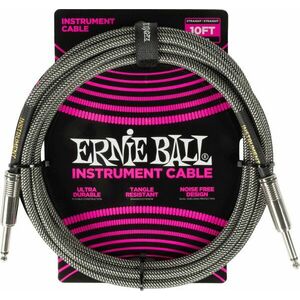 Ernie Ball Braided Instrument Cable Straight/Straight 3 m Drept - Drept Cablu de instrument imagine