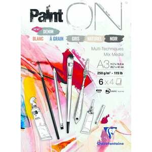 Clairefontaine Paint'On 115Lb N°6 Assorted Pad A3 250 g Carnete de Schițe imagine