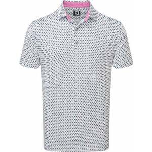 Footjoy Wasp Print Lisle White/Black/Pink L Tricou polo imagine