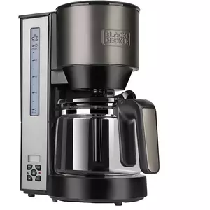 Cafetiera Black&Decker BXCO1000E, 1000W, 12 cesti cafea, programabila, 1.25l, Negru/Inox imagine