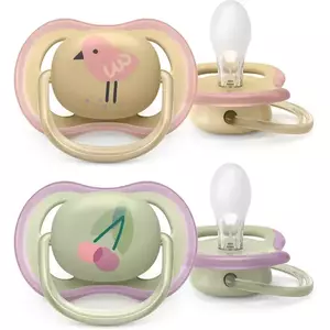 Set 2 suzete Philips Avent Ultra Air SCF085/13, ortodontice, 0-6 luni, Verde/Crem imagine