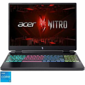 Laptop Gaming Acer Nitro 16 AN16-51 cu procesor Intel® Core™ i5-13500H pana la 4.70 GHz, 16, WUXGA, IPS, 165Hz, 16GB, 1TB SSD, NVIDIA® GeForce RTX™ 4050 6GB, NO OS, Black imagine